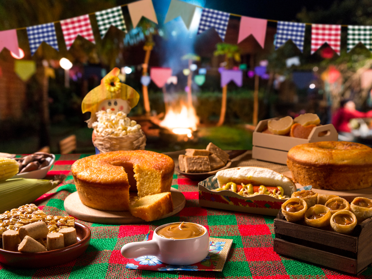 a table full of festa junina typical food